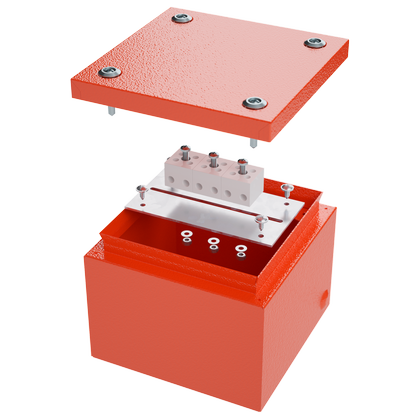 ДКС Коробка стальная FS с гладкими стенками и клеммниками, IP66,150х150х80мм,5р, 450V,10A, 6мм.кв.