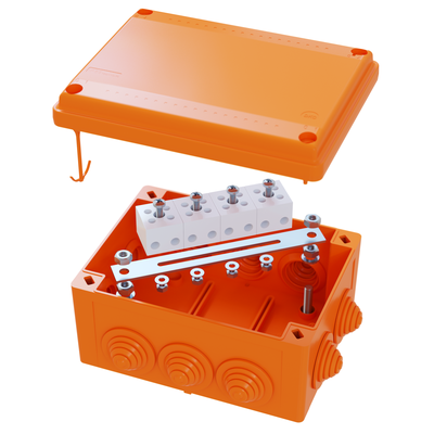 ДКС Коробка пластиковая FS с кабельными вводами и клеммниками IP55,150х110х70мм,4р, 450V,32A,10мм.кв, нерж.контакт