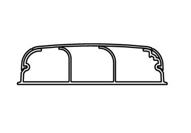 Кабель-канал плинтусного типа 70х22 мм, трехсекционный, с крышкой